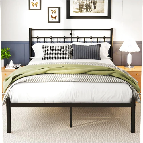 LECEVOCY Queen Bed Frame, Platform Queen Bed Frame with Headboard, Heavy Duty Metal Bed Frame No Box Spring Needed with Ample Storage Space and Easy Assembly Tool