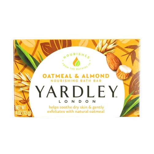 YARDLEY LONDON Yardley Oatmeal and Almond Bar Soap, Oatmeal & Almond, 4 Ounce