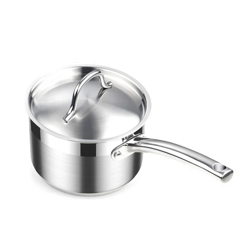 Cooks Standard Saucepan with Lid 18/10 Stainless Steel, 2-Quart Professional Sauce pot Mini Milk Pan, Oven Safe 500℉, Compatible with All Stovetops