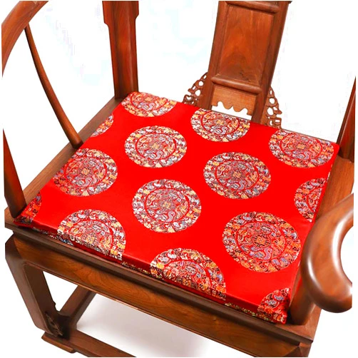GZYZPDF Square Dining Chair Cushions,Seat Cushions for Kitchen Chairs Durable Chair Pads with Ties New Chinese style Seat Pad Red E 40x45x3cm