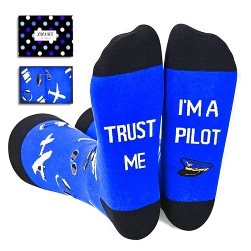 Zmart Pilot Gifts Airplane Gifts Air Traffic Controller Gifts Helicopter Gifts, Pilot Socks For Men Airplane Socks Plane Socks Helicopter Socks