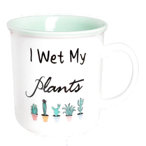 ZEMPRO Gift for Plant Lovers, I Wet My Plants Mug - 16oz Funny Plant Ceramic Coffee Cup Gift for Gardener Men Women Crazy Plant Lady Succulent Lover, Cool Plant Themed Gift for Birthday, Christmas