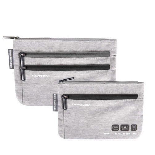 Travelon World Travel Essentials Set of 2 Currency and Passport Organizers