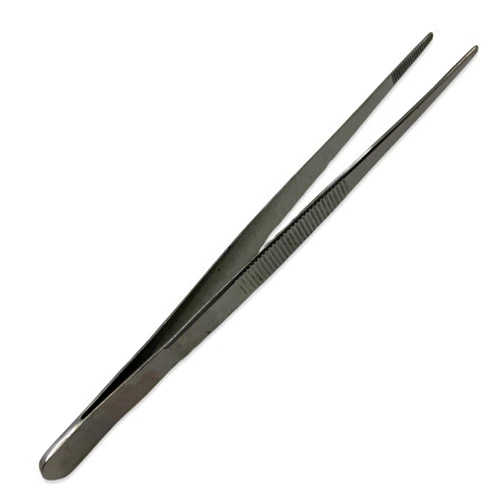 Eisco Labs - 6 Inch Stainless Steel Forceps - Precision Tweezers, Laboratory, Medical, and Educational Use - Durable, Corrosion-Resistant, Serrated Tips for Secure Grip - Dissection, Specimen Handling