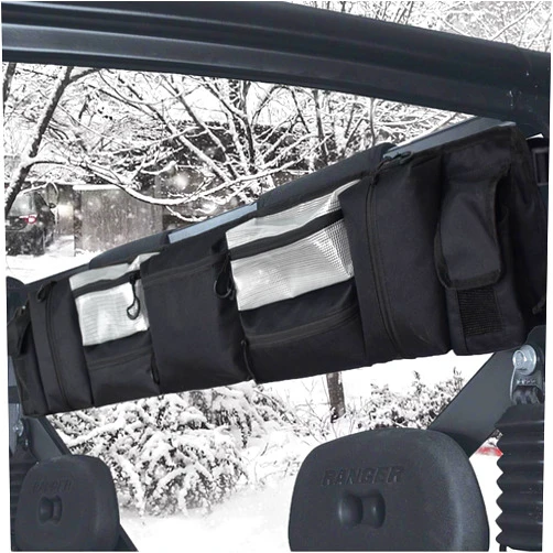 AHV UTV Roll Cage Organizer - Cargo Rear Storage Bag Gear Case Universal Fits Most for Polaris Ranger Yamaha Kawasaki UTVs