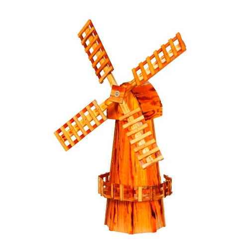 AmishShop.com Wooden Windmill Medium Amish-made with Varnished Burnt-Grain Finish