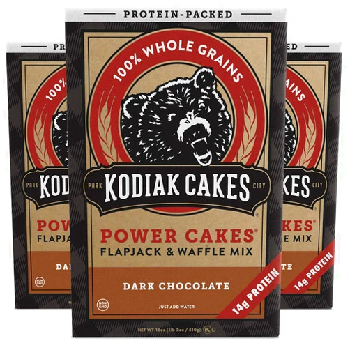 Kodiak Cakes Protein Pancake Power Cakes, Flapjack & Waffle Baking Mix, Dark Chocolate, 18 Ounce, Pack of 3 Dark Chocolate - Pack of 3