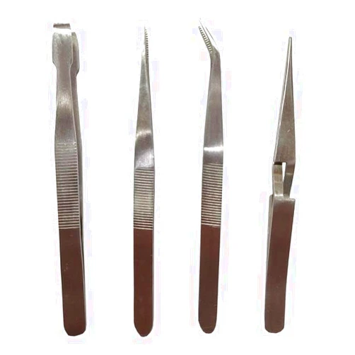 RELIBBA 4 Pcs Precision Tweezers Set Professional Craft Tweezers Stainless Steel Precision Tweezer Set for Hobby, Electronics, Industrial Use, Model Making, Jewelry Picking Tool