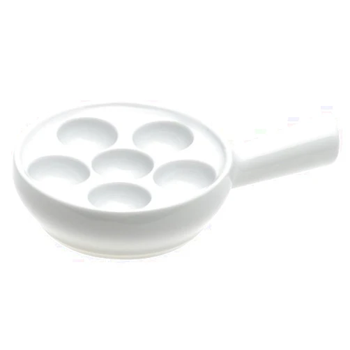 Pillivuyt Six Serving Classic Escargot Plate and Baker, White
