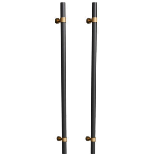 LPRR Black Entry Barn Handle Bar, Contemporary Double Sided Solid Standoff, Entrance Door Handle for Interior Exterior Door, Easy to Assemble (Size : 120cm/48inch)