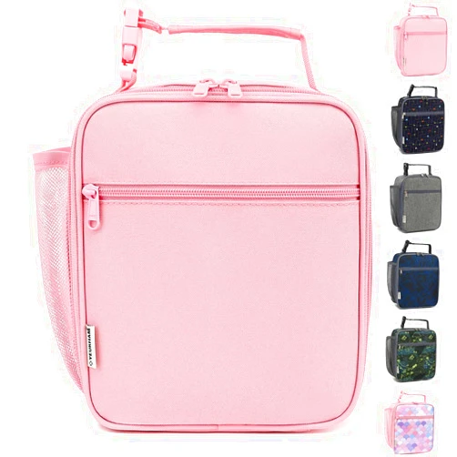 GYEUKHAM Lunch Box for Kids Boys Girls Men Women, Insulated Small Soft Cooler Lunch Bag Kit for School Work Picnic Travel - Reusable Portable lunchbox, Pink