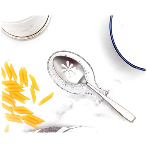 Godinger Spoon Rest for Kitchen, Crystal Glass Spoon Holder Rest - Dublin Collection - Set of 2