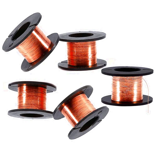 Weohoviy Enameled Copper Wire, Magnet Wire, 5pcs 0.1mm Enameled Wire Copper Winding Wire Enamelled Repair Wire, 12m Length, Temperature Rating 155℃ Widely Used for Transformers Inductors