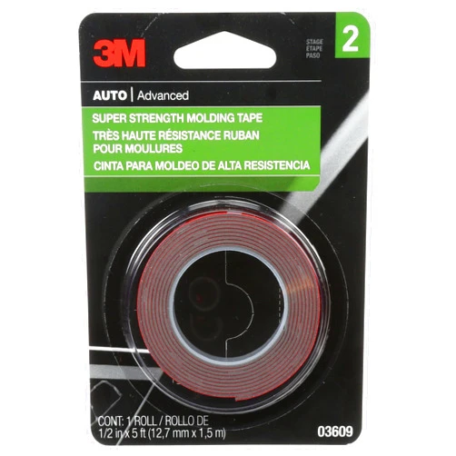 3M Super Strength Molding Tape, 03609, 1/2 in x 5 ft