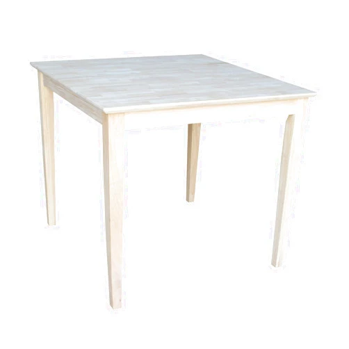 IC International Concepts Solid Wood Top Table, FURNITURE, Unfinished