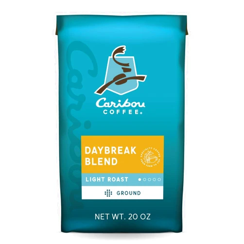 Caribou Coffee, Light Roast Ground Coffee - Daybreak Morning Blend 20 Ounce Bag - Packaging May Vary