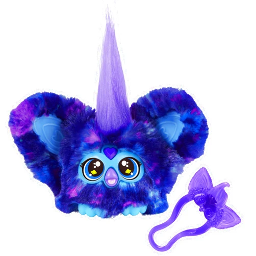 Furby Furblets Star-Lee Mini Friend, 45+ Sounds, Galaxy Music, Speaks Only Furbish, Electronic Plush Toys, Interactive Pets, Dark Blue, Easter Basket Stuffers, Ages 6+