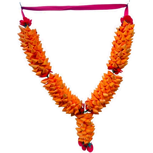 Generic Sandalwood Processed Photo Frame Mala | Chandan Scented Wooden Chaal | Wooden Garland | Traditional Mala for God, Ancestors and Pitra, Pooja Room (Small)