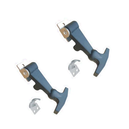 AlphaCraft 2 PCS Medium Elastic Hood Catch Flexible T-Handle Hasp Rubber Draw Latches with Zinc Plated Brackets for Tool Box Vehicle Engine Hood ATV RV Boat