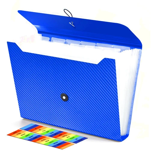 Nicecho Expanding File Folder, 13 Pockets Accordian File Holder Organizer, A4 Letter Size Paper Document Receipt Organizer Accordion Filing Folder for Classroom, Home, Office and Travel