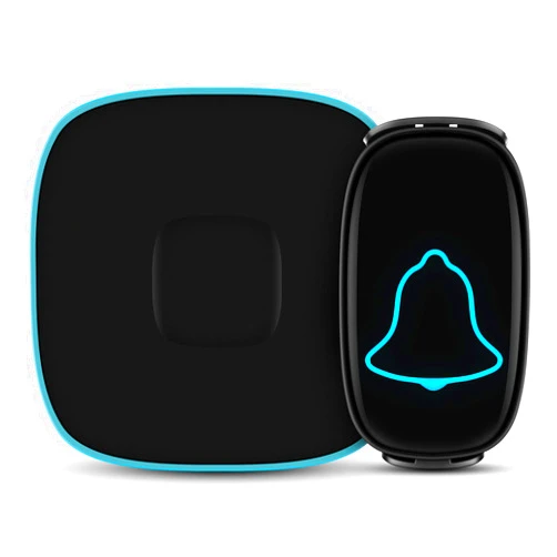 TOZUNYI Wireless Doorbell, BO YING Waterproof Door Bell, Easy Install, Operating at 1000ft Range with 38 Melodies to Choose, Adjustable Volume and LED Flash,1 Push Button(Battery included)&1 Receiver (Black)