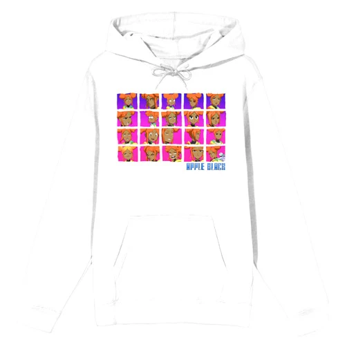 Bioworld Apple Black Opal Wantmore Facial Expressions Adult White Graphic Hoodie