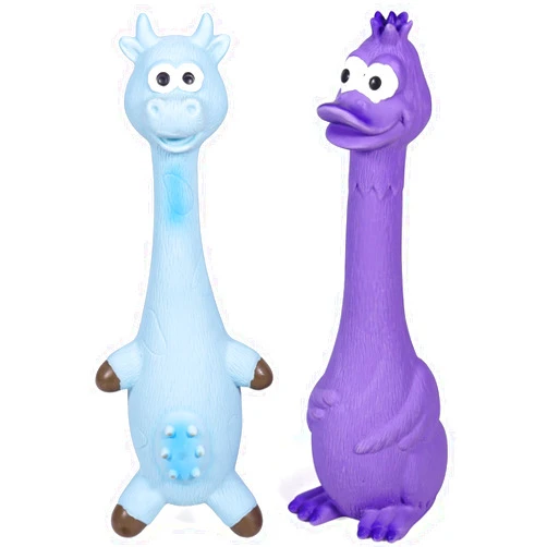SCHITEC Squeaky Dog Toys, [2 Pack] Squawking Latex Toy with Interactive Squeaker, Squeak Rubber Duck Chicken for Medium Small Dogs