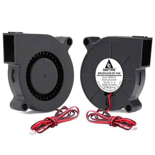 GDSTIME 2Pcs 50mm 5015 Blower Fan 24V Brushless Dual Ball Bearing Turbo Cooling 50x15mm 2Pin 39 inch Cable for 3D Printer Hotend Extruder