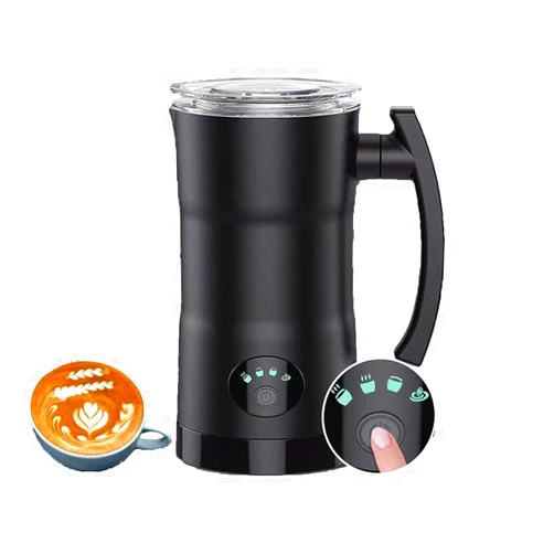 Iluckyla Milk Frother Electric, Coffee Frother, Warm and Cold Milk Foamer, 4 IN 1 Automatic Milk Warmer Stainless Steel with Touch Screen, for Coffee, Latte, Hot Chocolate,Cappuccinos and Macchiato,Black