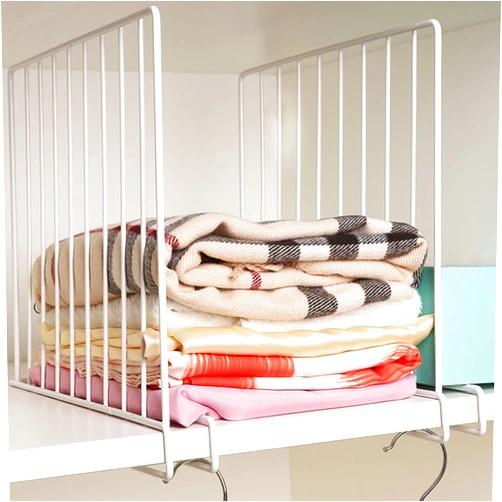 SSAWcasa Shelf Dividers, 8 Pack Closet Shelf Organizer for Clothes, Metal Closet Shelf Dividers for Wood Shelves, Steel Closet Separator for Shelves Bedroom Wardrobe Kitchen Cabinet Storage Organization