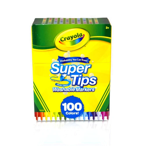 Crayola Super Tips Marker Set (100ct), Fine Point Washable Markers, Drawing Markers for Kids & Adults, Great for Thick & Thin Lines