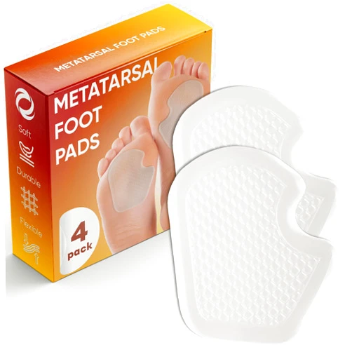 BloomLab Gel Metatarsal Pads for Women and Men - 4 Pack, Ball of Foot Cushions - All Day Pain Relief and Comfort - Forefoot Pads and Sole Support for Metatarsalgia, Mortons Neuroma
