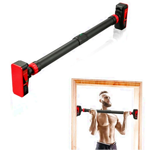 BouPower Pull Up Bar for Doorway, Strength Training Pull-up Bars, Chin Up Bar, No Screws, With Level Meter and Adjustable Width for Home Gym Upper Body Workout, No Installation Required, Max Load 440 LBS
