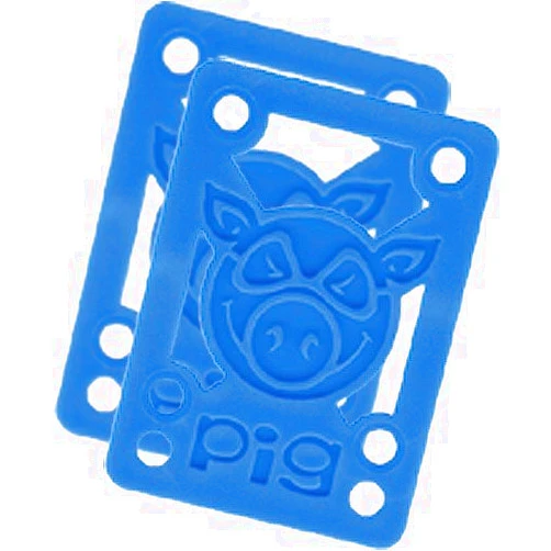 Pig Piles Blue Skateboard Riser Pads - 1/8