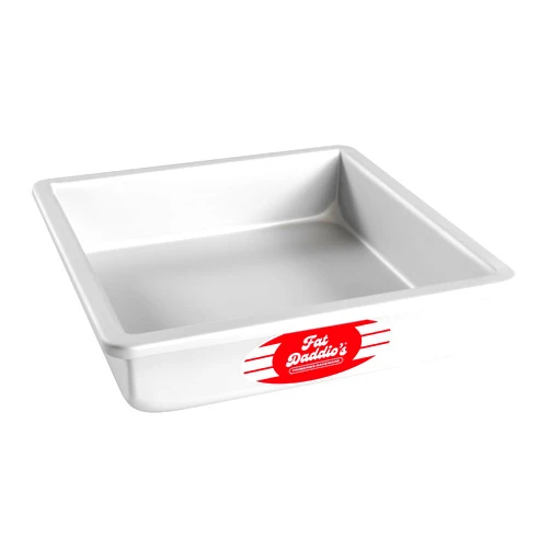 Fat Daddio's PSQ-882 Anodized Aluminum Square Cake Pan, 8 x 2 Inch