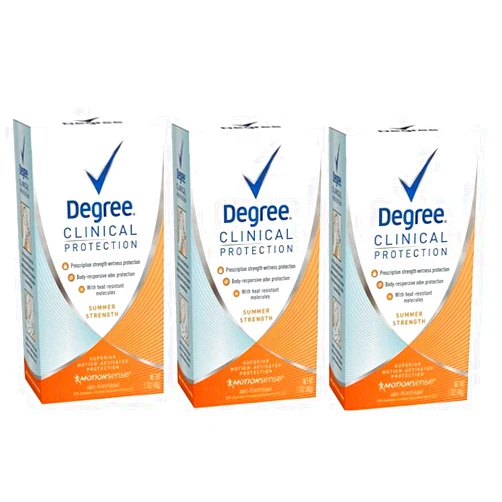 DEGREE DEGREE clinical protection summer strength antiperspirant deodorant, 1.7 Ounce (Pack of 3)