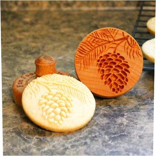 Fun Food Tools Wood Cookie Stamp, 2.5 Inch (Pine Cone CS-21)