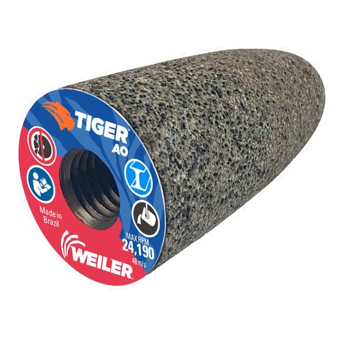 Weiler 68303 Tiger AO Type 16 Round Tip Portable Grinding Cone, A24-R, 1 1/2