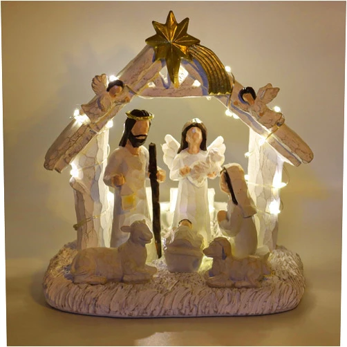 WANCHIY Nativity Set-Nativity Sets & Figures with Manger, Nativity Scene Indoor, Nativity with LED Lights, Christmas Nativity Set, Nativity Scene Set-Christmas Decorations Indoor