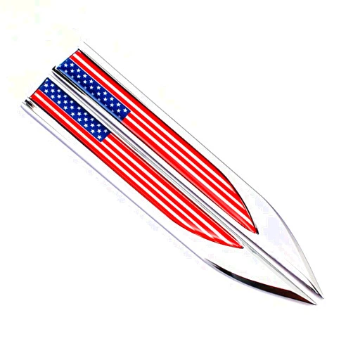 TOPOND 2PCS Universal Metal Knife Dagger-Shaped American United States USA Flag Car Stickers Decal for Car Front Fender Badge Emblem Door Window Side Skirts Trunk Tailgate