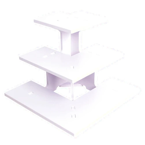 HAOWUJIN 3 Tier Corner Retail Display Stand Portable Product Shelves, White Store Retail Display Stand, Cupcake Stand, Candle Tumbler Display Rack for Craft Shows, Trade Shows, Farmers Market