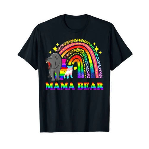 Unkown LGBT Mama Bear T Shirt Gay Pride Equal Rights Rainbow T-Shirt