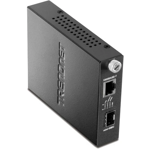 TRENDnet 100/1000Base-T to SFP Fibre Media Converter, Fibre to Ethernet Converter, RJ-45,Multi(SX) or Single-Mode(LX) 100Base-FX/1000Base-SX/LX Mini-GBIC Slot, TFC-1000MGA