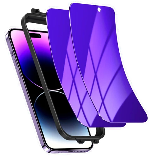 WHPXJY for (2 Pack) Privacy Screen Protector for iPhone 14 Pro Max Purple Soft PET Screen Protector, Anti Spy/Anti Blue Light/Never Shatter/No Bubbles/Sensitive Touch/Case Friendly (Non-Glass)