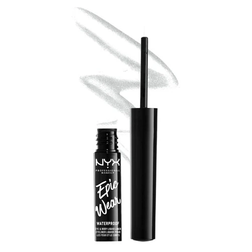 NYX PROFESSIONAL MAKEUP Epic Wear Metallic Liquid Liner, Long-Lasting Waterproof Eyeliner - Silver Metal