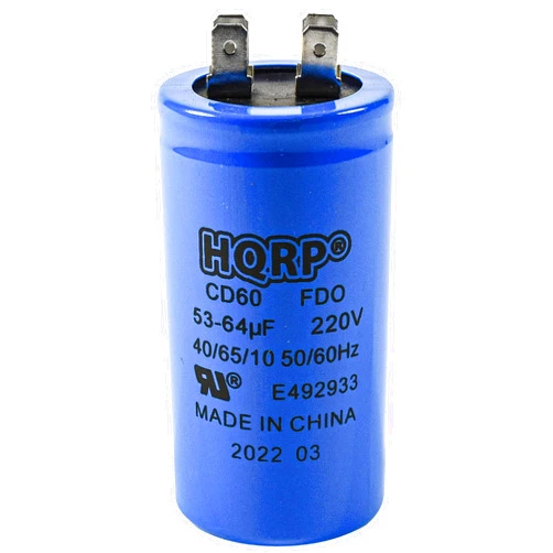 HQRP 53-64uf 220V Start Capacitor Works with AC Electric Motor Start HVAC Blower Compressor Pump Garage Door Opener 53-64MFD CD60 UL Listed