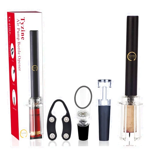 Tyzine Air Pressure Pump Bottle Opener With Foil Cutter,Aerator Pourer,Vacuum Stopper(4PCS),Simple Cork Remover,Efficient Corkscrew Bottle Opener,Great For Wine Lovers,Perfect Wine Gift.