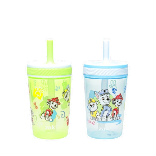 Zak Designs PAW Patrol Kelso Toddler Cups For Travel or At Home, 15oz 2-Pack Durable Plastic Sippy Cups With Leak-Proof Design is Perfect For Kids (Chase, Marshall, Rubble, & More)