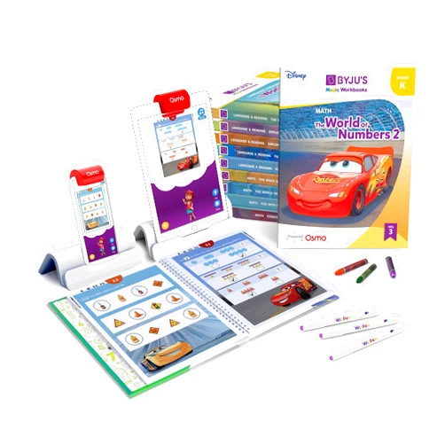 BYJU'S BYJU’S Learning Kit: Disney, Kindergarten Premium Edition for iPhone & iPad (App + 10 Workbooks) Ages 4-6 - Featuring Disney & Pixar Characters-Letter Sounds, Sight Words & Numbers-Osmo base included