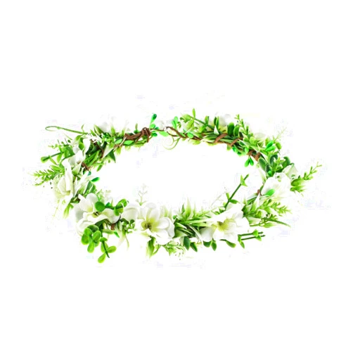 DDazzling Green Leaf Floral Crown Eucalyptus Flower Women Girls Headband Flower Headpiece Bridal Halo Photo Prop (Ivory and Green)